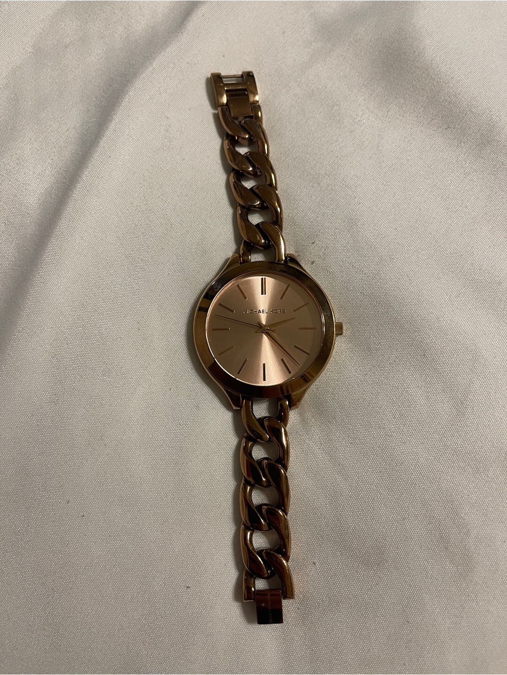Michael Kors Rose Gold Chain-Link Bracelet Watch
